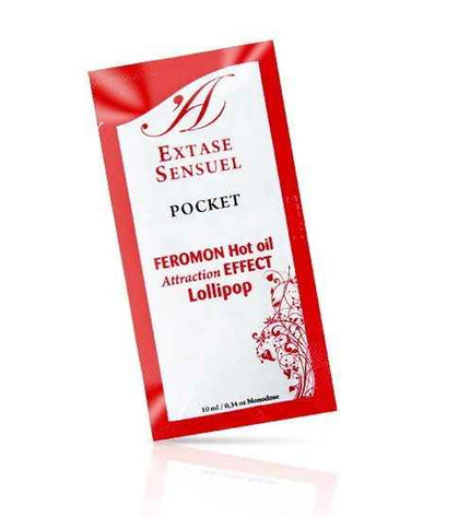 EXTASE SENSUAL - HUILE DE MASSAGE AUX PHÉROMONES EFFET CHALEUR SUCETTE 10 ML