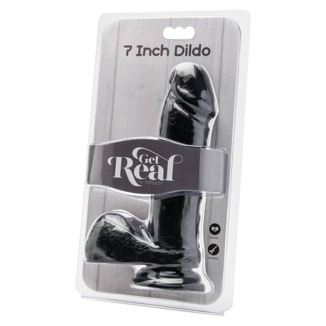 GET REAL - GODE 18 CM AVEC BOULES NOIR by GET REAL