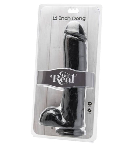 GET REAL - GODE 28 CM AVEC BOULES NOIR by GET REAL
