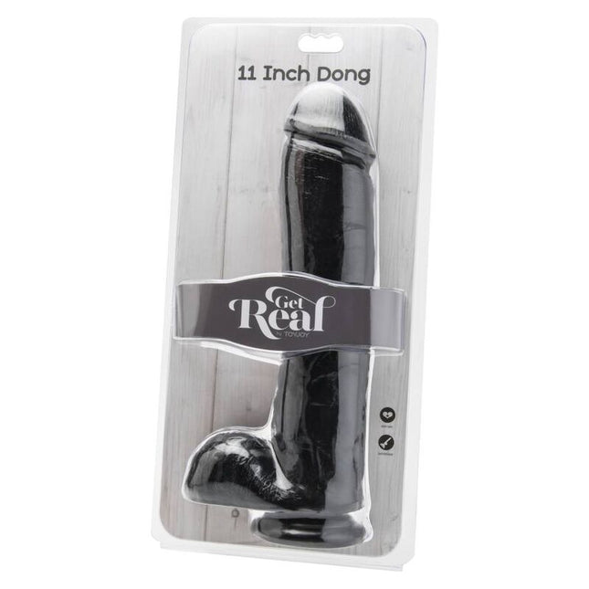 GET REAL - GODE 28 CM AVEC BOULES NOIR by GET REAL