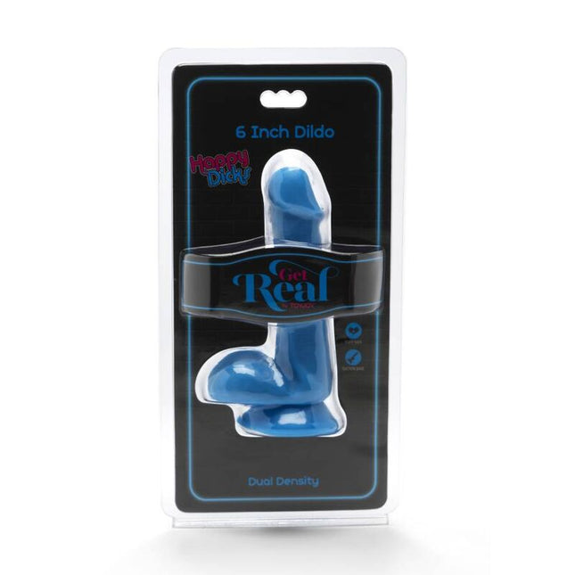 GET REAL - GODE HAPPY DICKS 12 CM BALLES BLEU by GET REAL