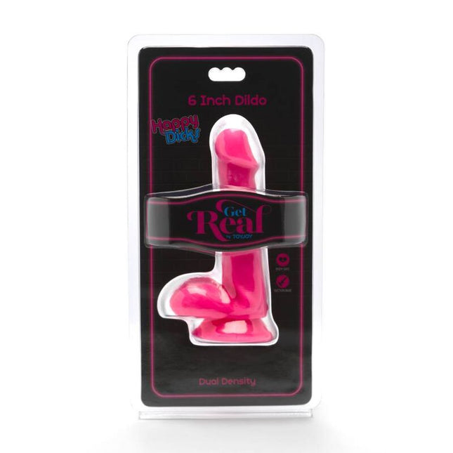 GET REAL - GODE HAPPY DICKS 12 CM BALLES ROSE by GET REAL