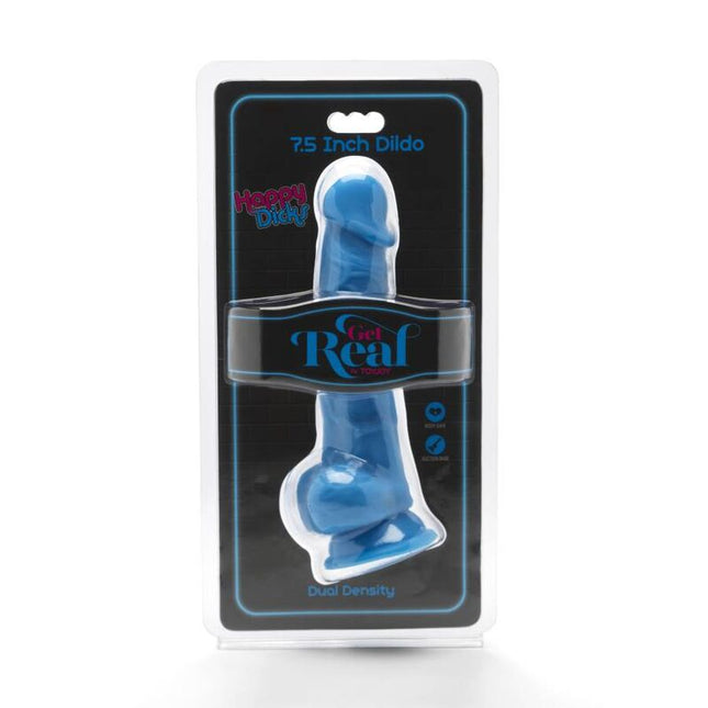 GET REAL - HAPPY DICKS 19 CM AVEC BALLES BLEU by GET REAL
