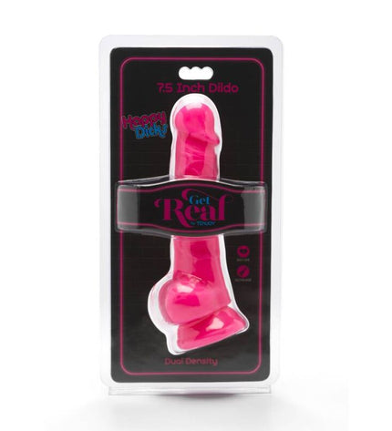 GET REAL - HAPPY DICKS 19 CM AVEC BALLES ROSE by GET REAL