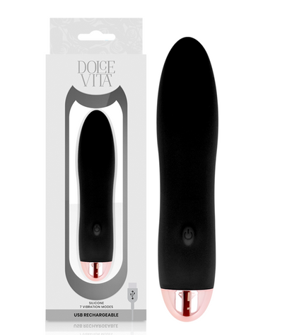 DOLCE VITA - VIBRATEUR RECHARGEABLE QUATRE NOIR 7 VITESSES by DOLCE VITA