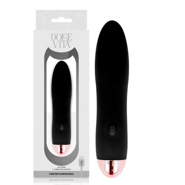 DOLCE VITA - VIBRATEUR RECHARGEABLE QUATRE NOIR 7 VITESSES by DOLCE VITA