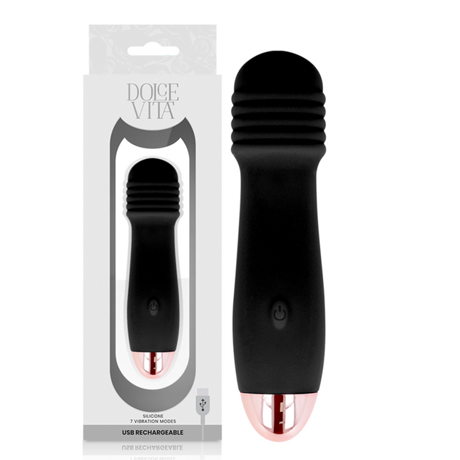 DOLCE VITA - VIBRATEUR RECHARGEABLE TROIS NOIR 7 VITESSES by DOLCE VITA