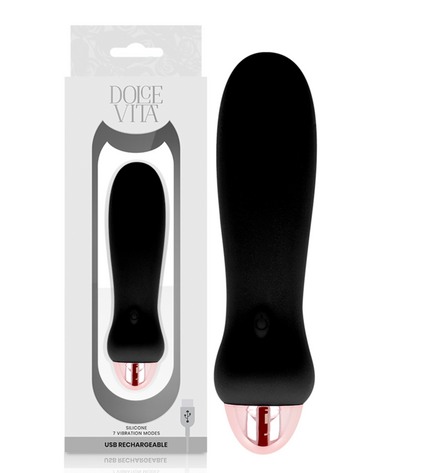 DOLCE VITA - VIBRATEUR RECHARGEABLE CINQ NOIR 7 VITESSES by DOLCE VITA