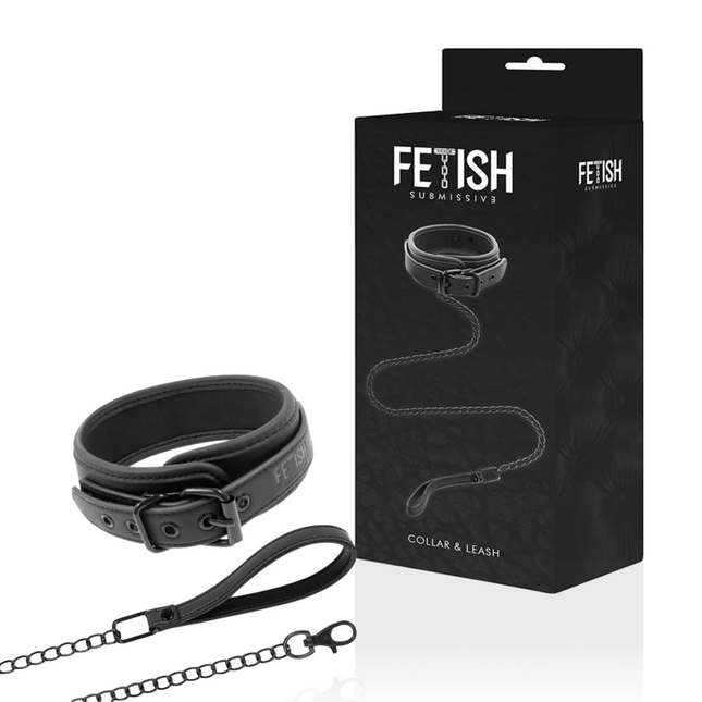 FETISH SUBMISSIVE - COLLIER CHAÎNE DOUBLURE EN NOPRÈNE - Concombre Boutique