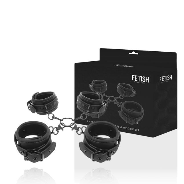 FETISH SUBMISSIVE - ENSEMBLE DE MENOTTES POUR MAINS ET CHEVILLES AVEC DOUBLURE EN NOPRÈNE - Concombre Boutique