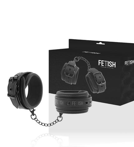 FETISH SUBMISSIVE - MENOTTES EN CUIR VÉGÉTALIEN AVEC DOUBLURE EN NOPRÈNE - Concombre Boutique