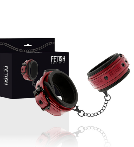 FETISH SUBMISSIVE DARK ROOM - MENOTTES EN CUIR VÉGAN AVEC DOUBLURE EN NÉOPRÈNE by FETISH SUBMISSIVE DARK ROOM