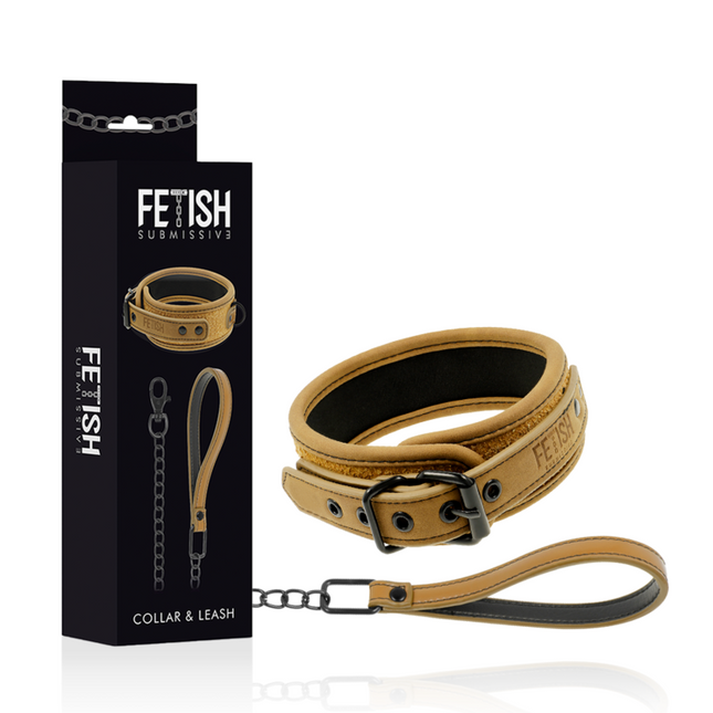 FETISH SUBMISSIVE ORIGIN - COLLIER CHAÎNE DOUBLÉE DE NÉOPRÈNE by FETISH SUBMISSIVE ORIGIN