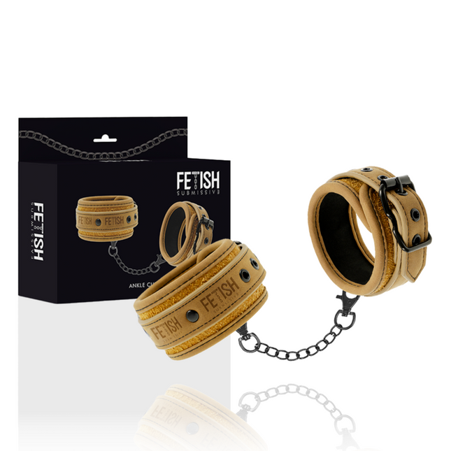 FETISH SUBMISSIVE ORIGEN - MENOTTES DE CHEVILLE EN CUIR VÉGÉTALIEN AVEC DOUBLURE EN NÉOPRÈNE by FETISH SUBMISSIVE ORIGIN