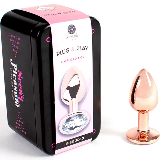 SECRETPLAY - PLUG ANAL EN MÉTAL OR ROSE PETITE TAILLE 7 CM by SECRETPLAY TOYS