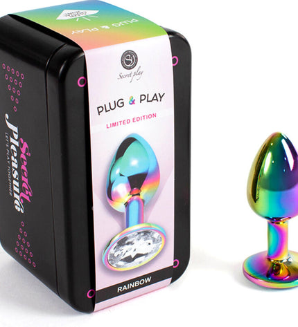 SECRETPLAY - PLUG ANAL EN MÉTAL ARC-EN-CIEL PETITE TAILLE 7 CM by SECRETPLAY TOYS