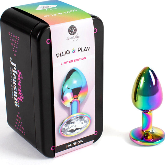 SECRETPLAY - PLUG ANAL EN MÉTAL ARC-EN-CIEL PETITE TAILLE 7 CM by SECRETPLAY TOYS