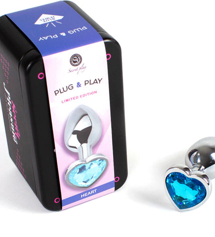 SECRETPLAY - PLUG ANAL EN MÉTAL COEUR BLEU PETITE TAILLE 7 CM by SECRETPLAY TOYS