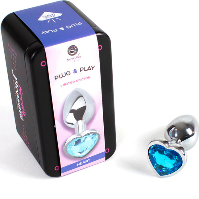 SECRETPLAY - PLUG ANAL EN MÉTAL COEUR BLEU PETITE TAILLE 7 CM by SECRETPLAY TOYS