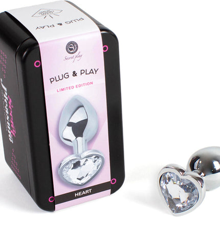 SECRETPLAY - PLUG ANAL EN MÉTAL COEUR CRISTAL CLAIR PETITE TAILLE 7 CM by SECRETPLAY TOYS