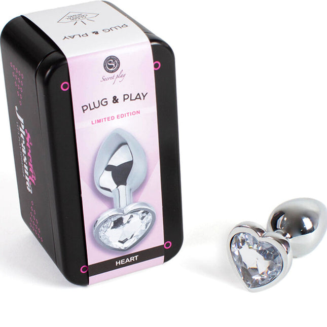 SECRETPLAY - PLUG ANAL EN MÉTAL COEUR CRISTAL CLAIR PETITE TAILLE 7 CM by SECRETPLAY TOYS