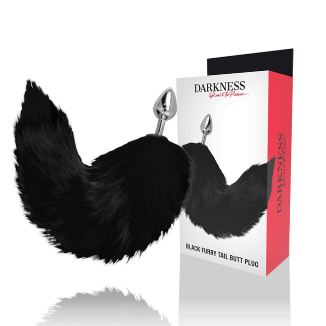 DARKNESS - PLUG ANAL ARGENT 8 CM AVEC QUEUE NOIRE by DARKNESS ANAL