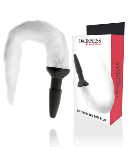 DARKNESS - PLUG ANAL EN SILICONE AVEC QUEUE BLANCHE by DARKNESS ANAL