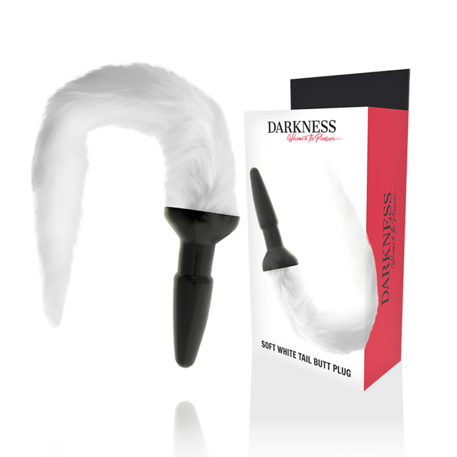 DARKNESS - PLUG ANAL EN SILICONE AVEC QUEUE BLANCHE by DARKNESS ANAL