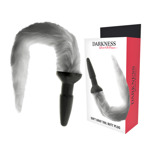 DARKNESS - PLUG ANAL EN SILICONE AVEC QUEUE GRISE by DARKNESS ANAL