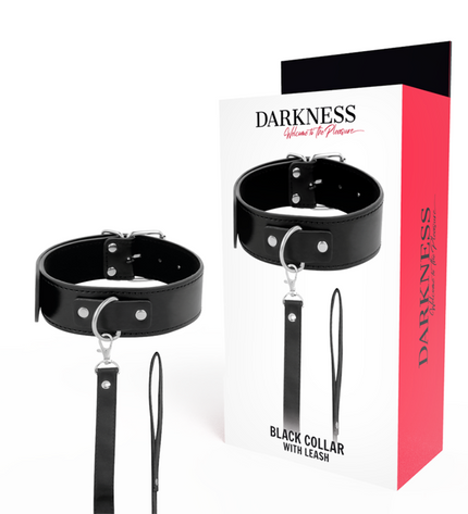 DARKNESS - COLLIER DE POSTURE AVEC CHAÎNE EN CUIR by DARKNESS BONDAGE