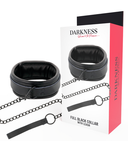 DARKNESS - COLLIER NOIR AVEC CHAÎNE by DARKNESS BONDAGE
