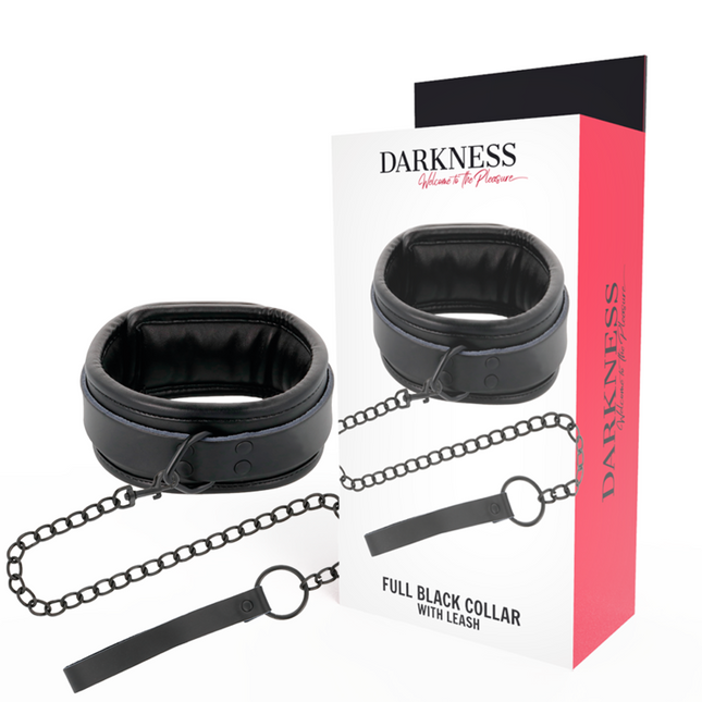 DARKNESS - COLLIER NOIR AVEC CHAÎNE by DARKNESS BONDAGE
