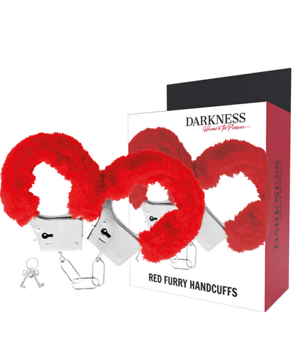 DARKNESS - MENOTTES EN MÉTAL DOUBLÉES ROUGES by DARKNESS BONDAGE