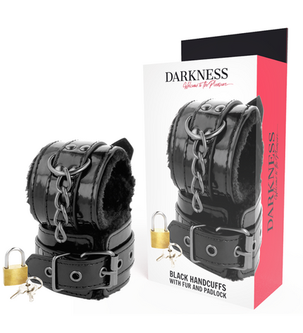 DARKNESS - MENOTTES AJUSTABLES EN CUIR NOIR AVEC CADENAS by DARKNESS BONDAGE