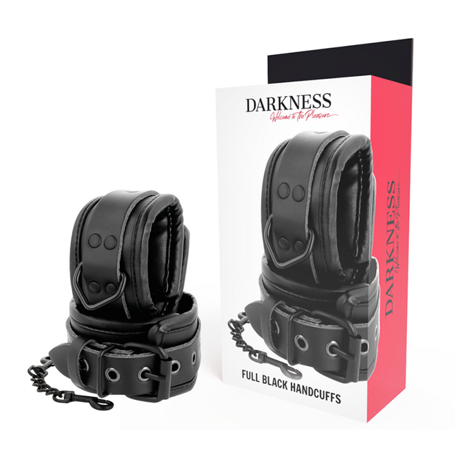 DARKNESS - MENOTTES RÉGLABLES EN CUIR NOIR by DARKNESS BONDAGE