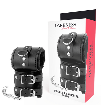 DARKNESS - MENOTTES AJUSTABLES EN CUIR NOIR AVEC DOUBLURE by DARKNESS BONDAGE