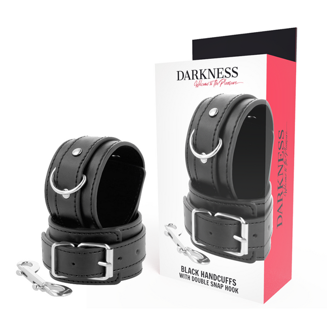DARKNESS - MENOTTES RÉGLABLES NOIRES AVEC DOUBLE RUBAN DE RENFORT by DARKNESS BONDAGE