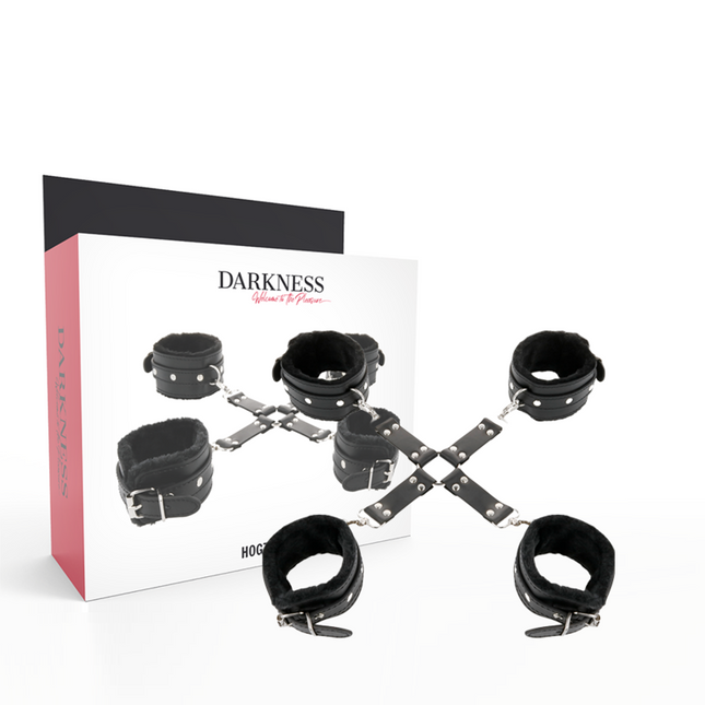 DARKNESS - MENOTTES EN CUIR POUR PIEDS ET MAINS NOIR by DARKNESS BONDAGE