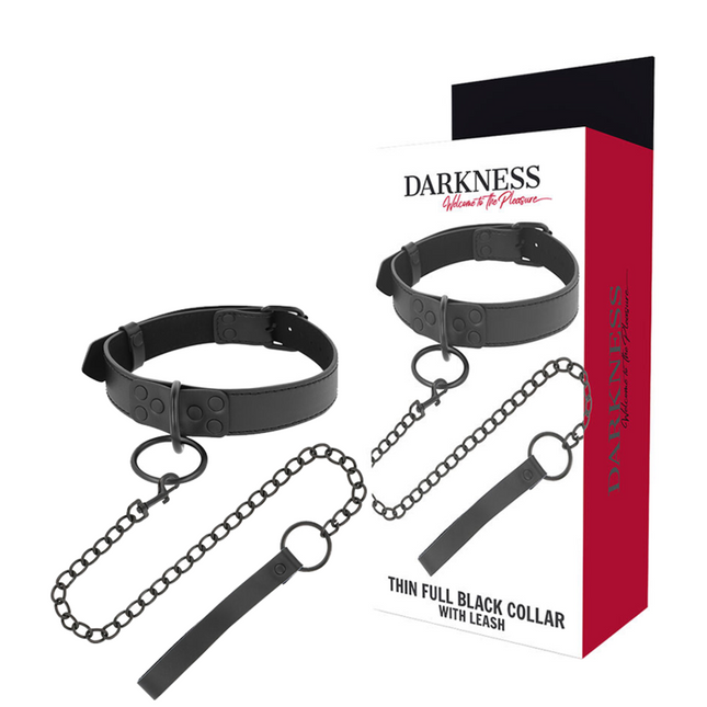 DARKNESS - COLLIER NOIR AVEC CHAÎNE by DARKNESS BONDAGE