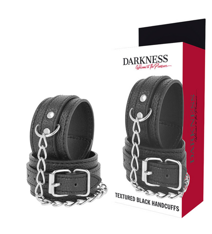 DARKNESS - MENOTTES EN CUIR TEXTURÉ NOIR by DARKNESS BONDAGE