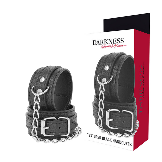 DARKNESS - MENOTTES EN CUIR TEXTURÉ NOIR by DARKNESS BONDAGE