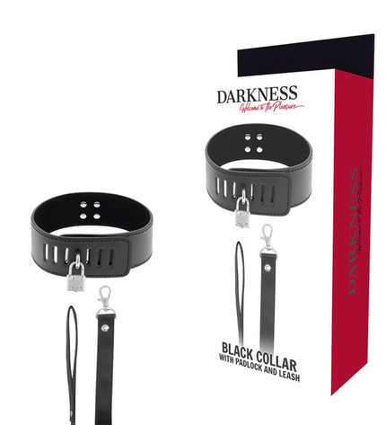 DARKNESS - COLLIER BDSM AVEC SERRURE NOIRE by DARKNESS BONDAGE