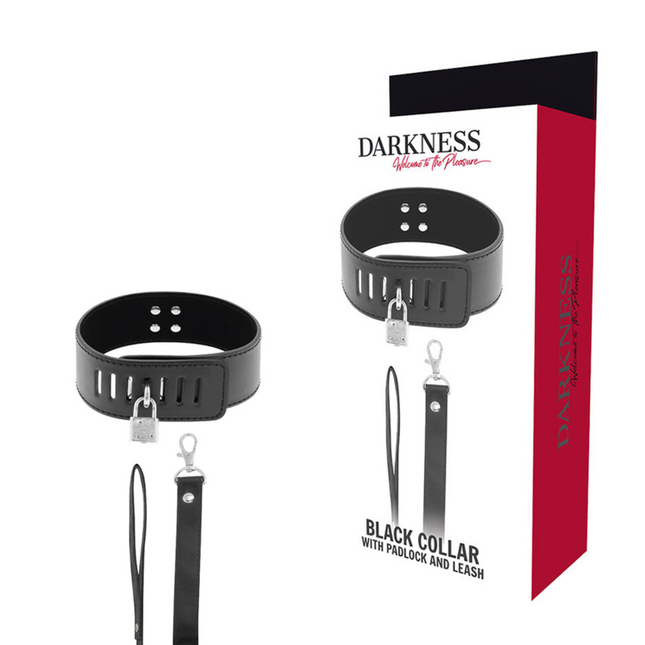 DARKNESS - COLLIER BDSM AVEC SERRURE NOIRE by DARKNESS BONDAGE