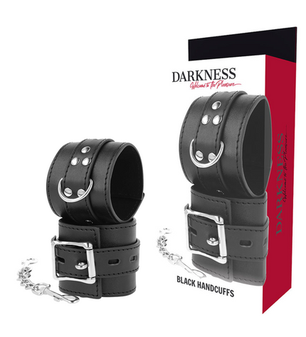 DARKNESS - MENOTTES EN CUIR NOIR by DARKNESS BONDAGE