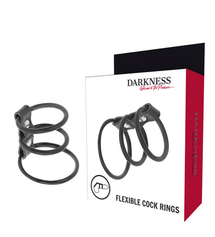 DARKNESS - ENSEMBLE DE 3 ANNEAUX PÉNIS FLEXIBLES by DARKNESS BONDAGE