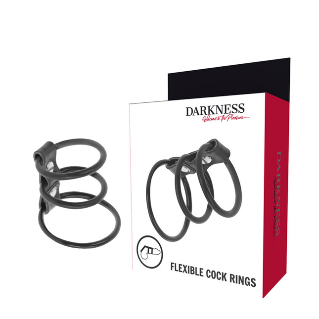 DARKNESS - ENSEMBLE DE 3 ANNEAUX PÉNIS FLEXIBLES by DARKNESS BONDAGE