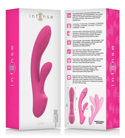 INTENSE - VIBRATEUR LUIGI RABBIT SILICONE LIQUIDE ROSE by INTENSE HIGH TECH