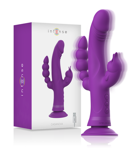 INTENSE - VIBRATEUR EN SILICONE CASANOVA RABBIT TRIPLE MOTEUR VIOLET by INTENSE HIGH TECH