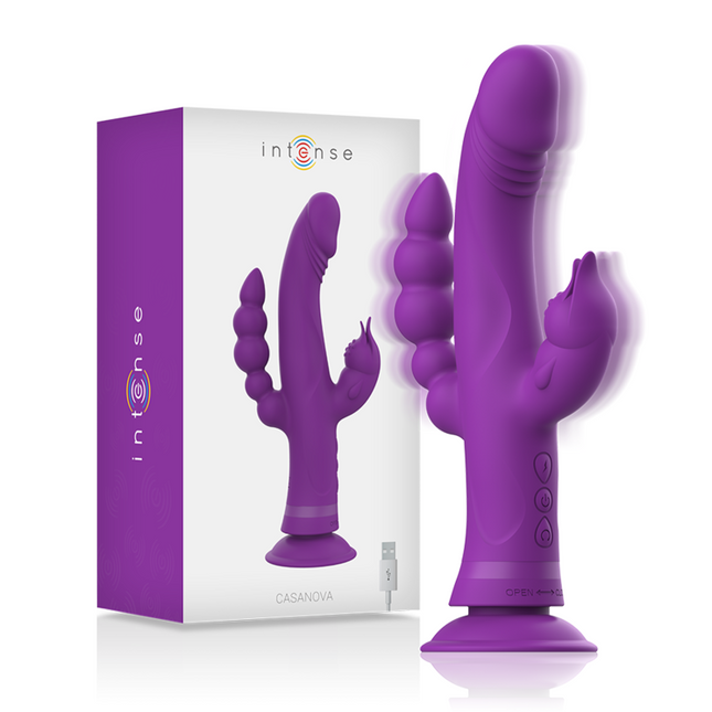 INTENSE - VIBRATEUR EN SILICONE CASANOVA RABBIT TRIPLE MOTEUR VIOLET by INTENSE HIGH TECH
