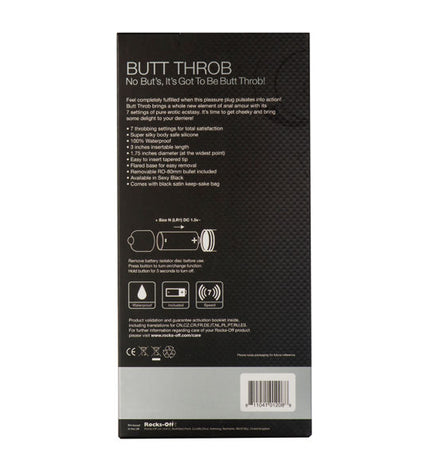 ROCKS-OFF - STIMULATEUR BUTT THROB P-POINT 7 VITESSES NOIR - Concombre Boutique